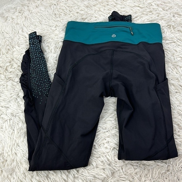 🔥$SALE$🔥 Lululemon Speed Tight IV *Lights Out Black / Forage Teal - Picture 5 of 6